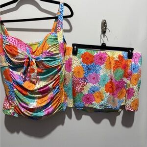 Bleu Rod Beattie Multicolor Floral Swim Set